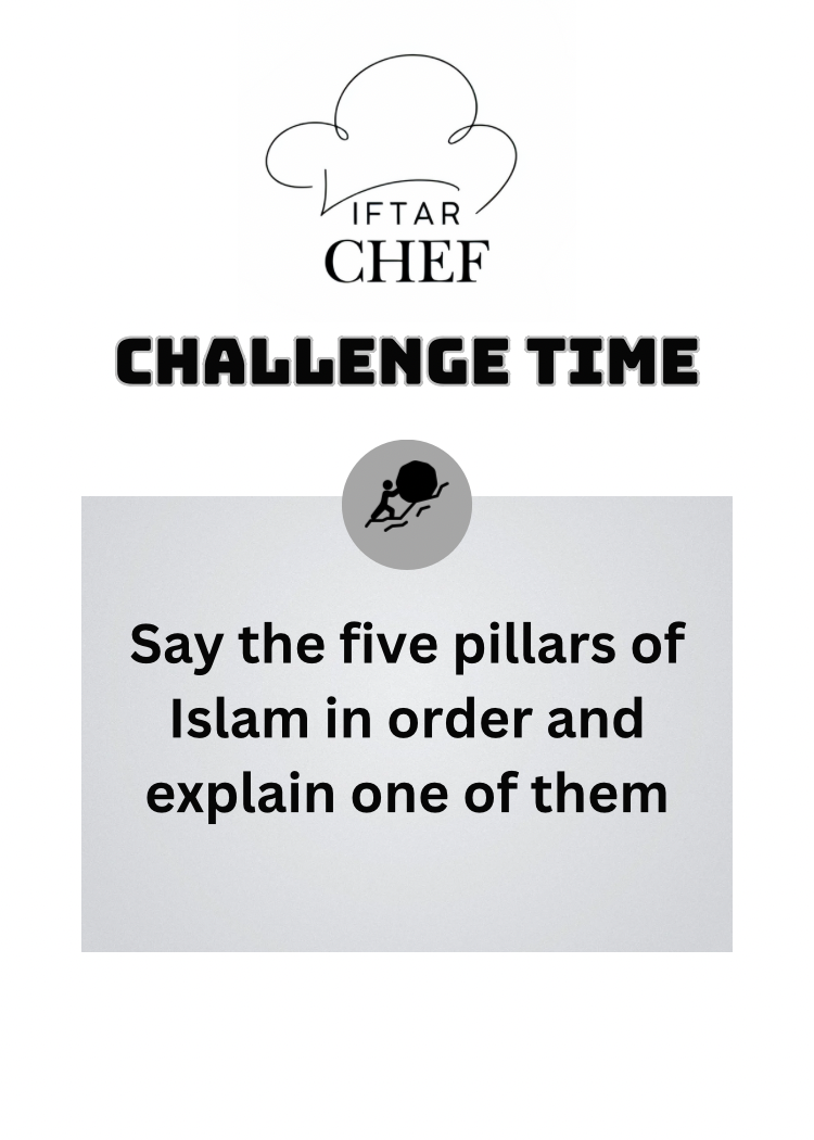 Iftar Chef Quiz Time and Challenge Game Cards - Digital Download