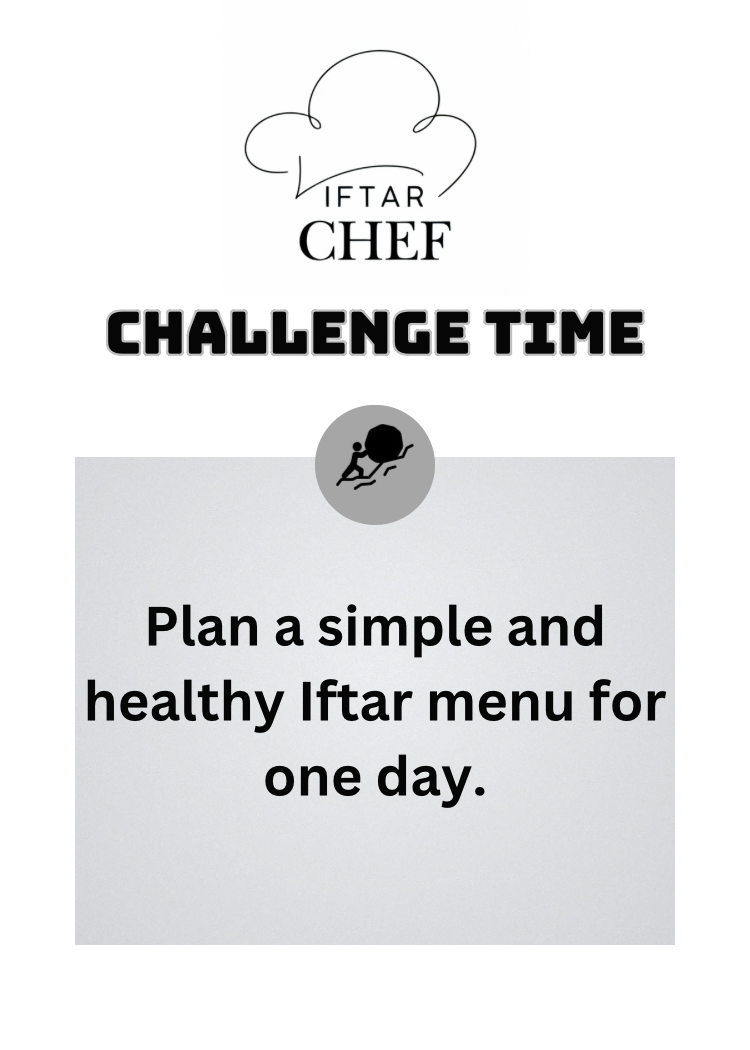 Iftar Chef Quiz Time and Challenge Game Cards - Digital Download