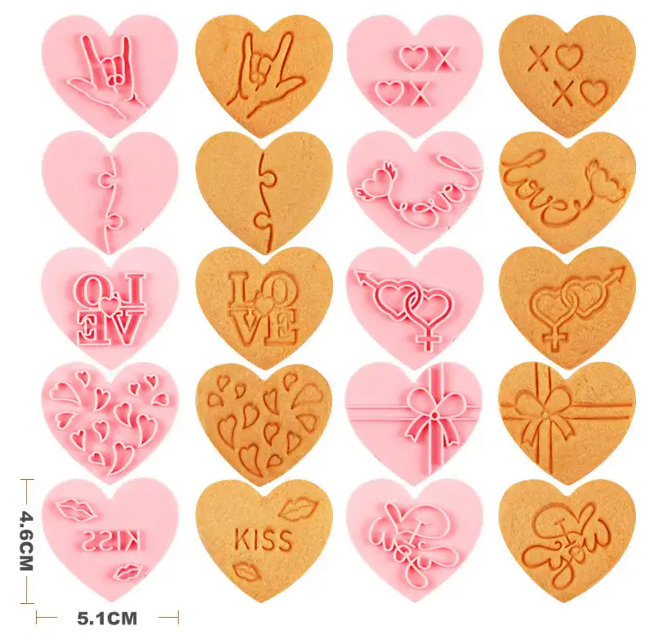 10 piece Valentine’s Day heart shaped stamps