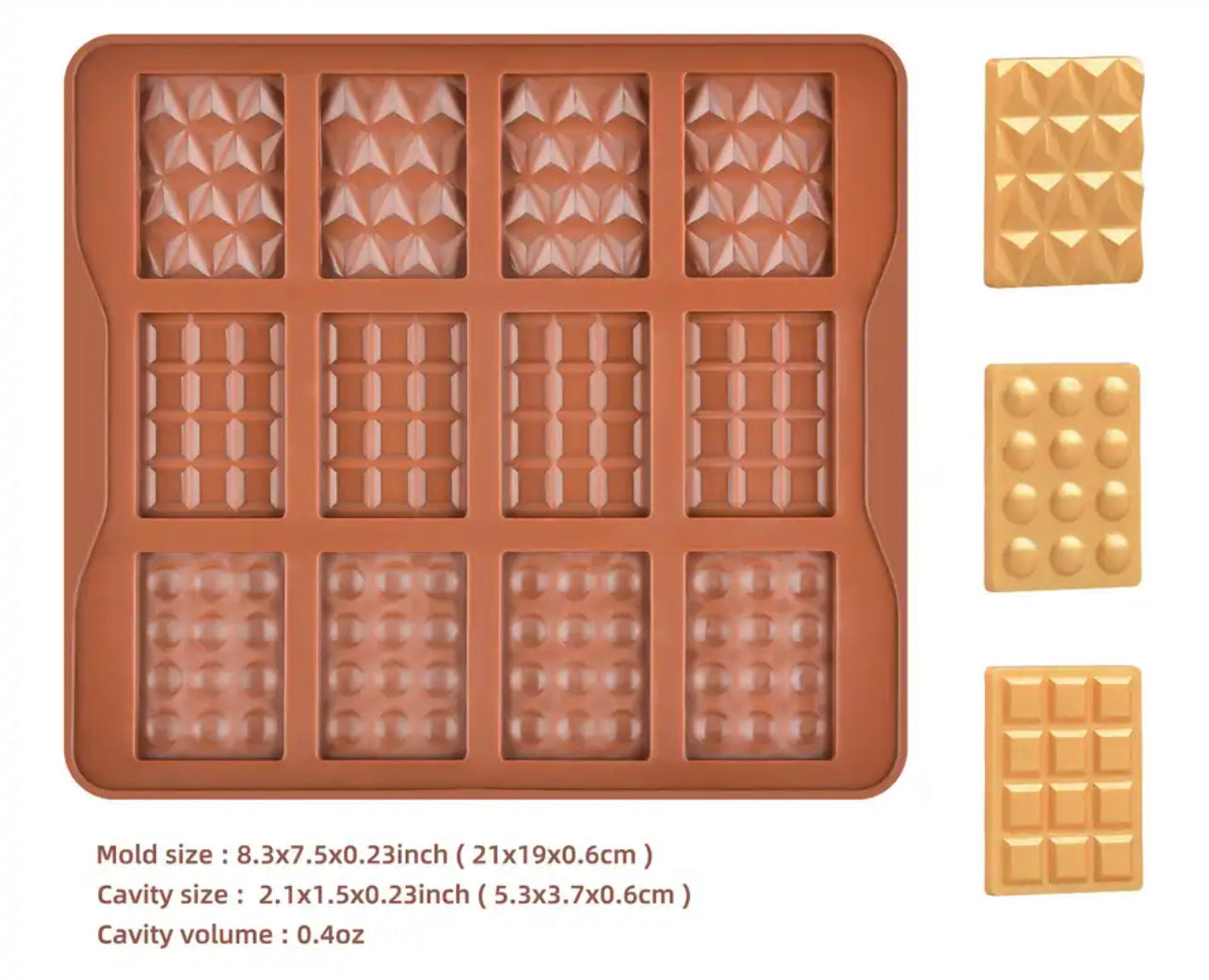 12 mini geometric chocolate bar mould