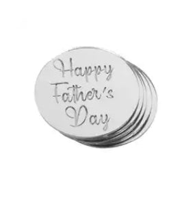 5pc silver mirror acrylic Fathers Day toppers