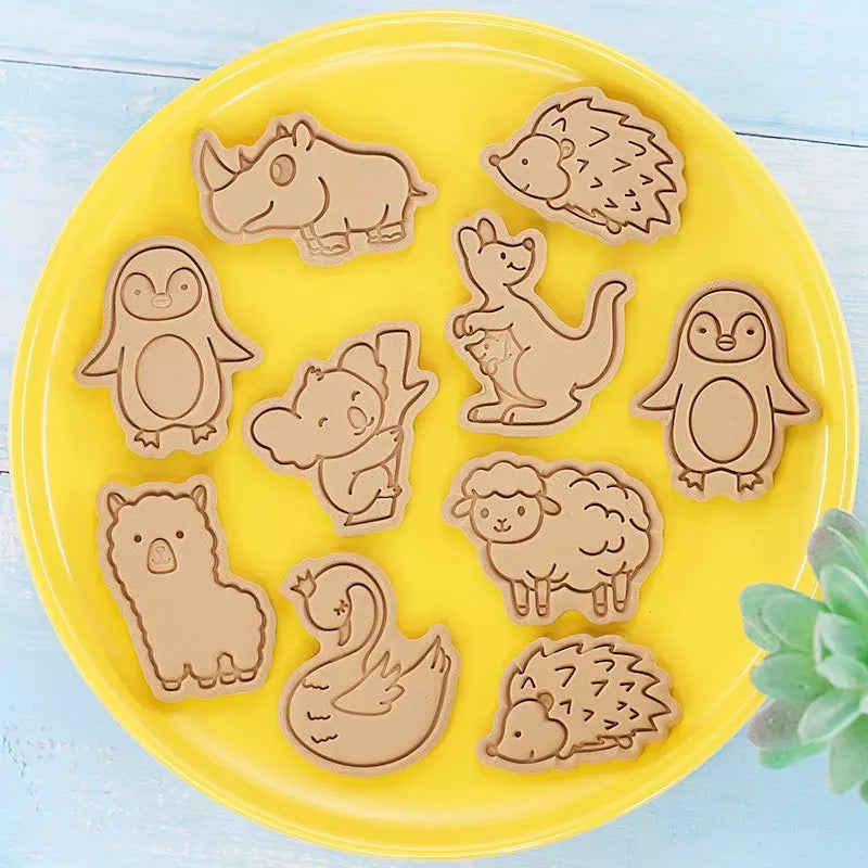 Animal Cookie Cutter and Stamp set