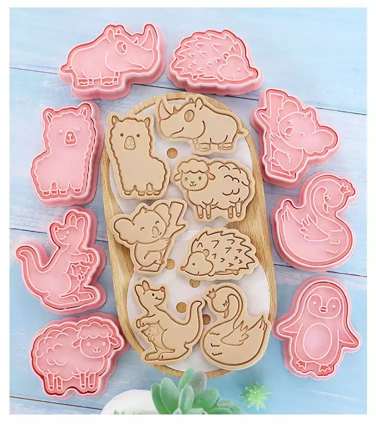 Animal Cookie Cutter and Stamp set