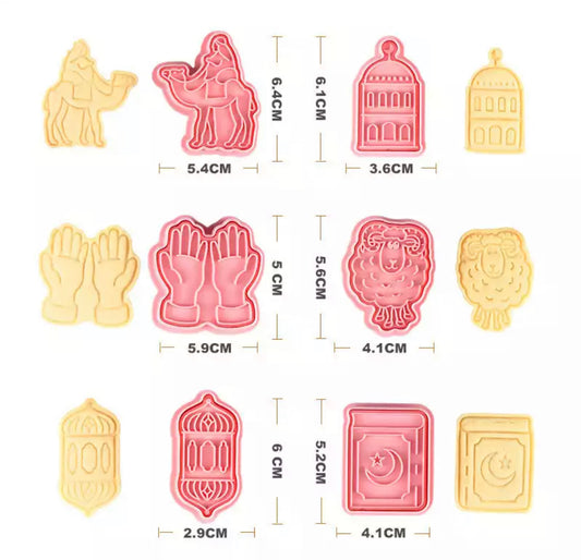 6pc Ramadan/ Eid Cookie Cutter and Stamp Set