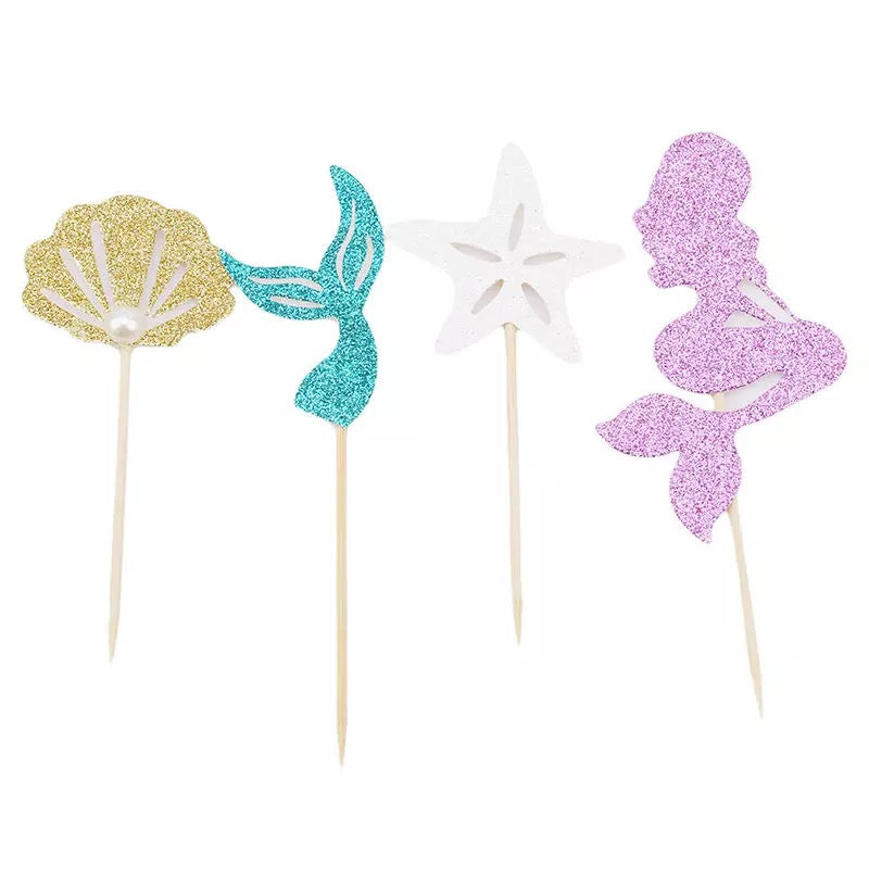 12pc Mermaid Themed Cupcake Toppers