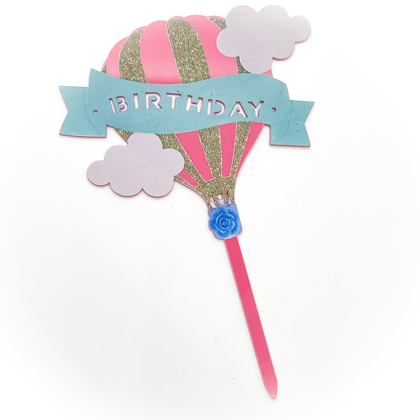 Hot Air Balloon Birthday Cake Topper