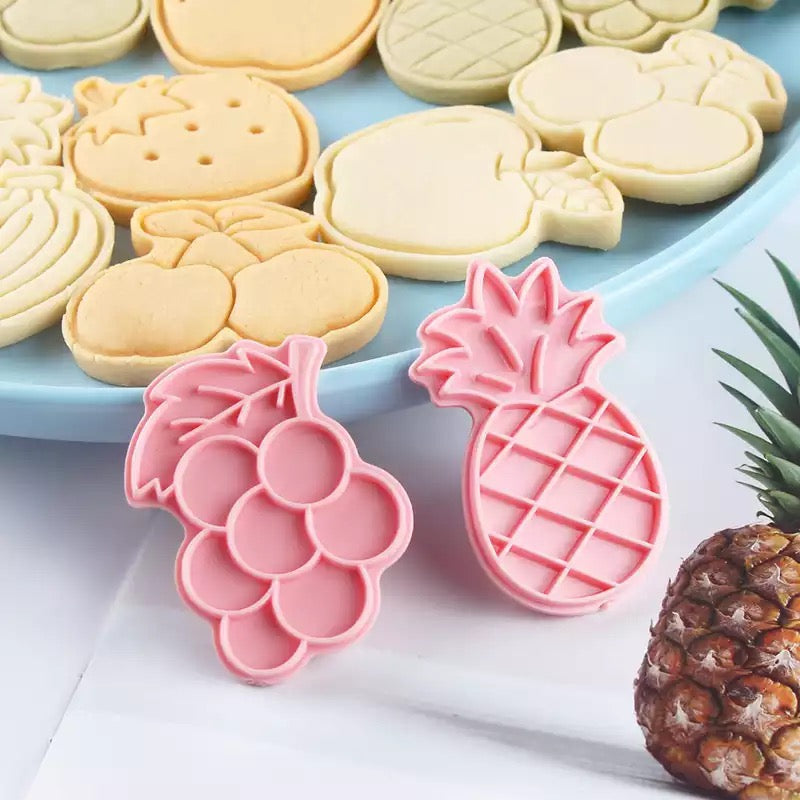 8pc Fruit Cookie Cutter and Stamp Set
