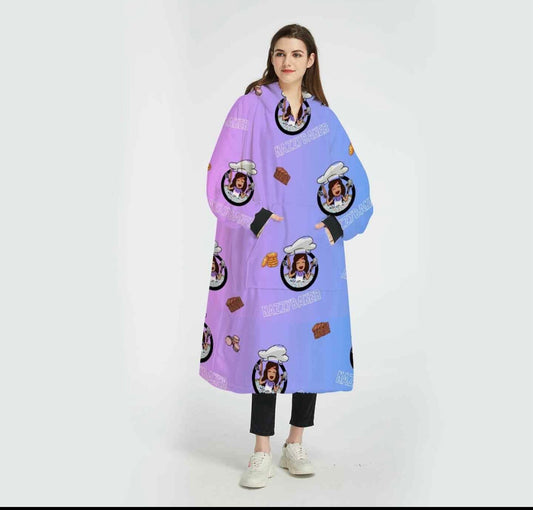 Nazzy Baker’s Ombré pink/purple oversized hooded Blanket