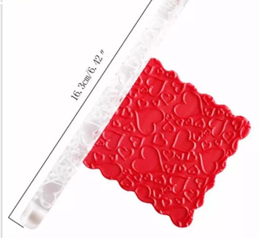 1PC Acrylic Rolling Pin - Heart Impression