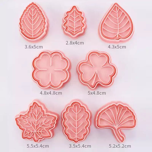 8pc leaf cookie mould set