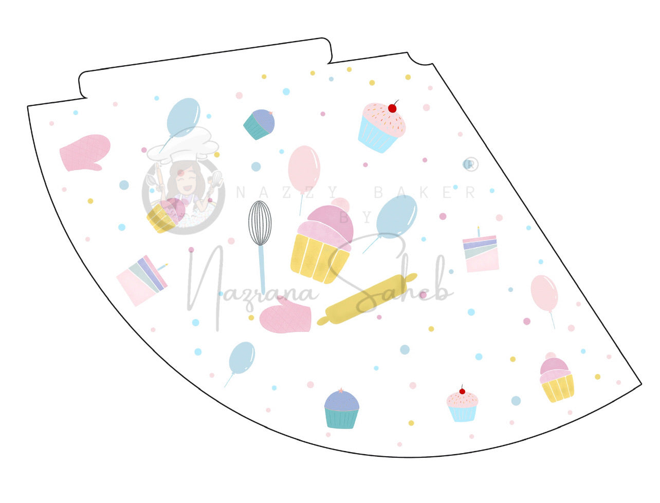 Instant Download Baking Party Hat Template